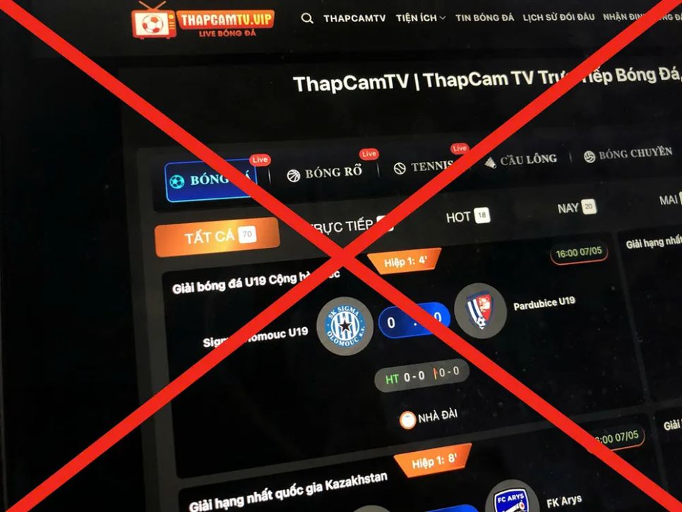 Trang web phát sóng thể thao trái phép của Xôi lạc TV vừa bị công an triệt phá. ẢNH: THU HÀ