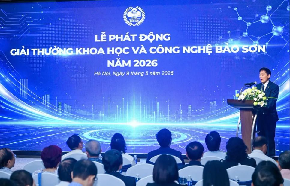 GS-TS Mai Trọng Nhuận, Chủ tịch Hội đồng Giải thưởng KH-CN Bảo Sơn phát biểu tại sự kiện. Ảnh: TRẦN BÌNH