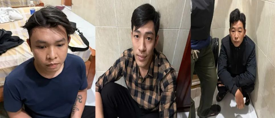 Các đối tượng bị bắt giữ. Ảnh: CAĐN