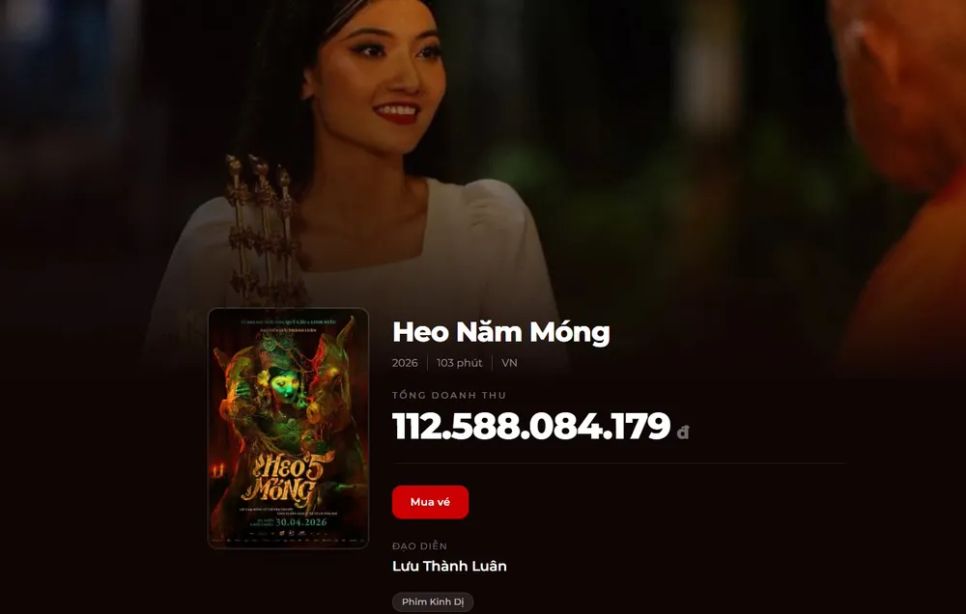 Doanh thu bộ phim Heo năm móng tính đến sáng 11-5. Nguồn: Box Office Vietnam