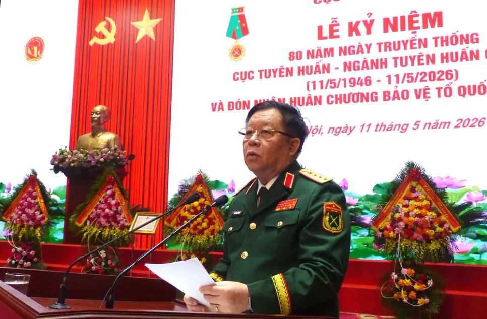 Đại tướng Nguyễn Trọng Nghĩa phát biểu chỉ đạo tại buổi lễ. Ảnh: TRẦN BÌNH