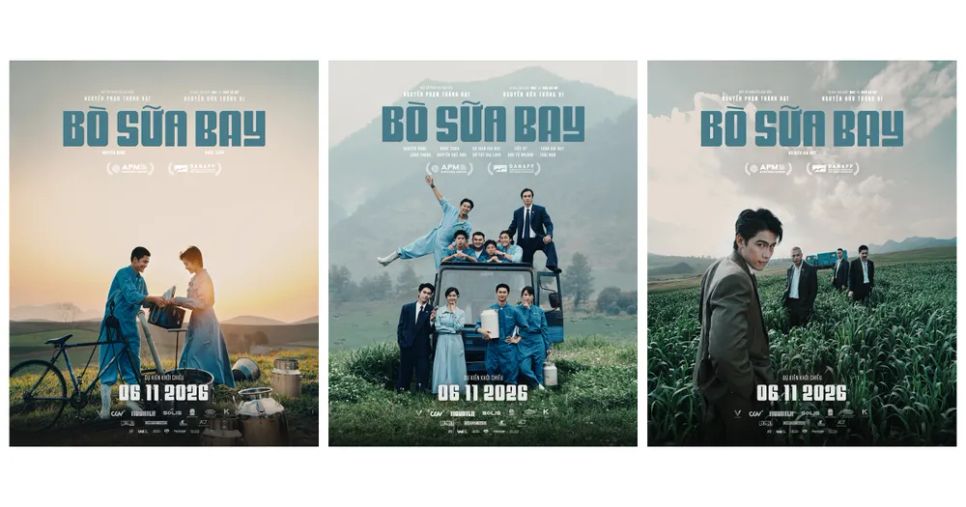 <i>Nhà sản xuất vừa công bố cùng lúc 3 teaser poster và teaser trailer phim Bò sữa bay. Ảnh: ĐPCC</i>
