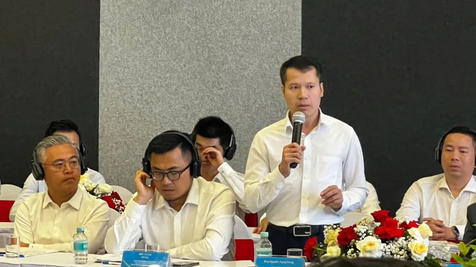 Ông Nguyễn Trọng Trung, Tổng Giám đốc Công ty cổ phần Điện lực Gelex phát biểu tại buổi làm việc. Ảnh: MINH XUÂN