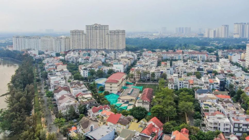 Khu dân cư Trung Sơn, xã Bình Hưng, TPHCM. Ảnh: HOÀNG HÙNG