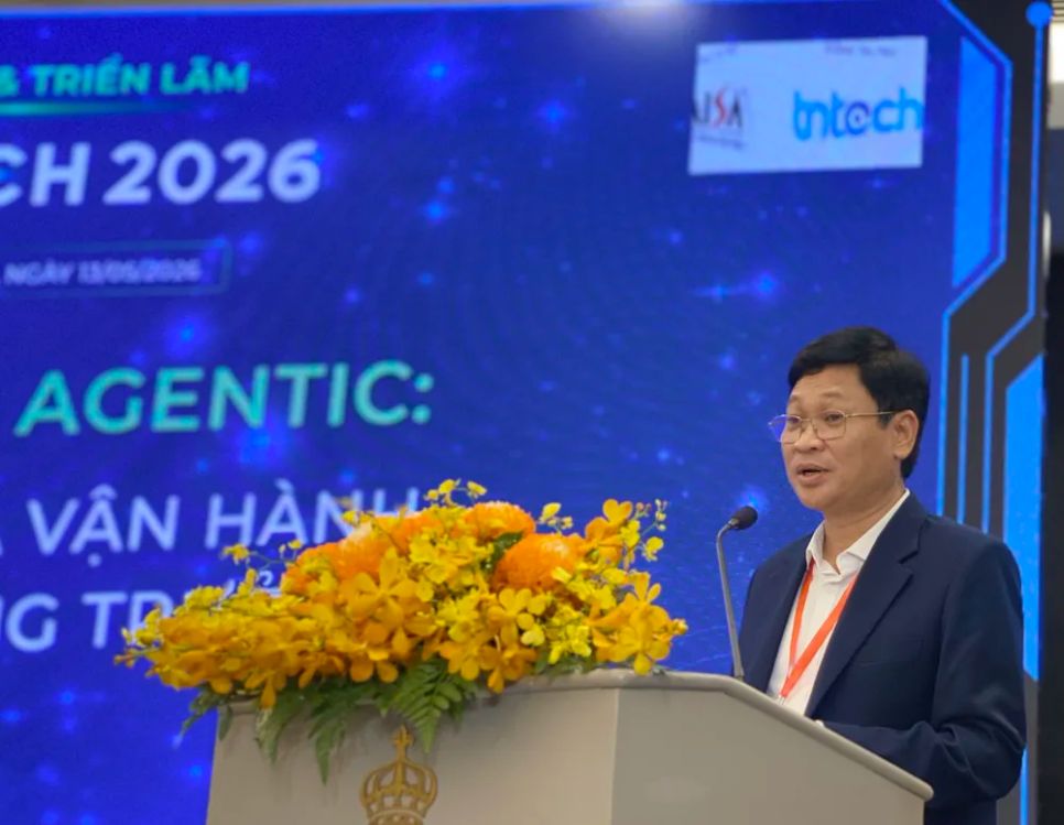 Ông Nguyễn Khắc Lịch, Cục trưởng Cục Công nghiệp công nghệ thông tin (Bộ KH-CN) phát biểu tại phiên khai mạc Biztech 2026.