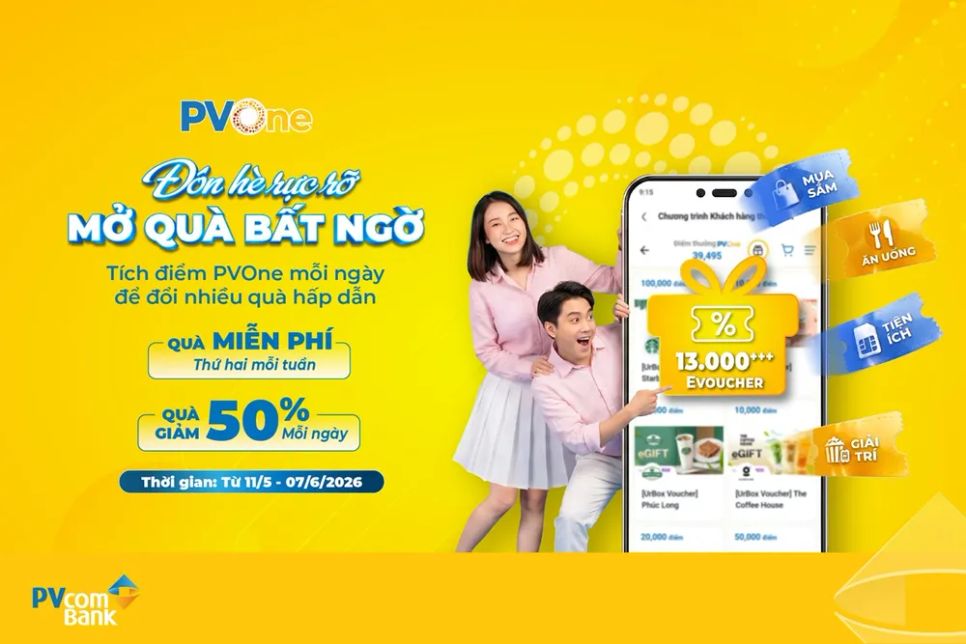 Cùng PVcomBank đón hè rực rỡ với hơn 13.000 quà tặng trên hệ sinh thái PVOne Cùng PVcomBank đón hè rực rỡ với hơn 13.000 quà tặng trên hệ sinh thái PVOne