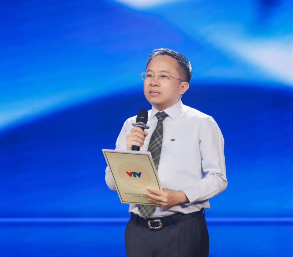 Ông Từ Lương, Giám đốc Trung tâm Truyền hình Việt Nam khu vực Nam bộ phát biểu tại lễ phát động