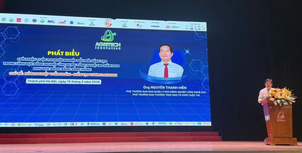 Ông Nguyễn Thanh Hiền, Phó Trưởng ban Ban Quản lý Khu Nông nghiệp Công nghệ cao TPHCM phát biểu tại lễ phát động cuộc thi. Ảnh: HÀ NGUYỄN