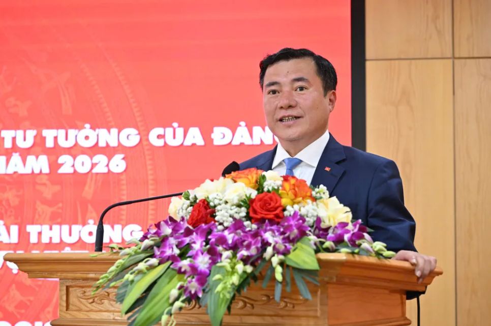 Thứ trưởng Bộ Công thương Nguyễn Sinh Nhật Tân, Phó Bí thư Thường trực Đảng ủy Bộ Công thương, phát biểu
