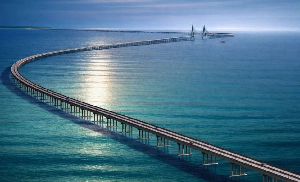 Phương án thiết kế dự kiến đoạn cầu vượt biển trên tuyến Cần Giờ - Vũng Tàu. Ảnh: Vingroup