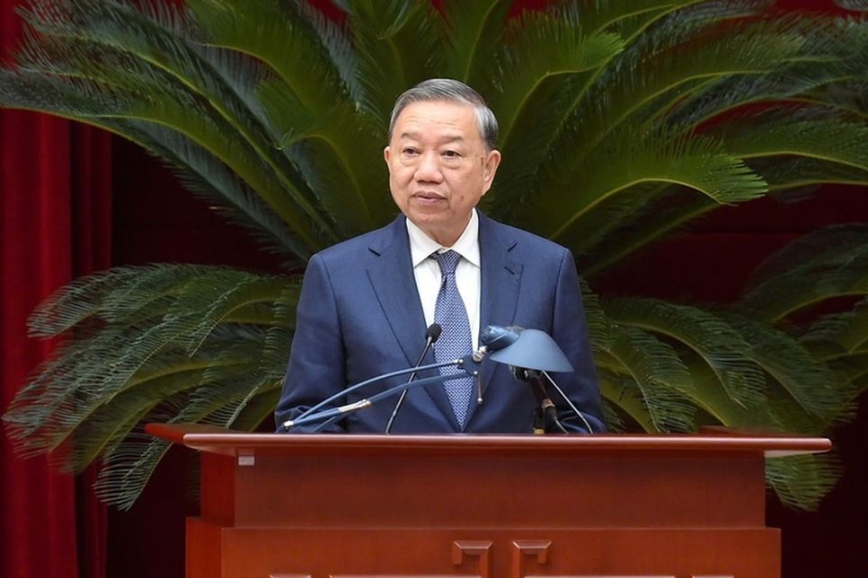 Tổng Bí thư Tô Lâm - Trưởng Ban Chỉ đạo Trung ương về phòng, chống tham nhũng, lãng phí, tiêu cực phát biểu chỉ đạo Hội nghị ngày 11/12/2025. Ảnh: VGP/Nhật Bắc