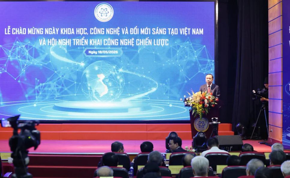 Bộ trưởng KH-CN Vũ Hải Quân phát biểu tại buổi lễ. Ảnh: QUANG PHÚC
