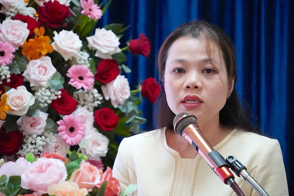 PGS.TS Trương Hải Nhung trình bày tham luận về Công nghệ sinh học tại TPHCM - Tiềm năng, cơ hội và động lực phát triển. ẢNH QUANG HUY