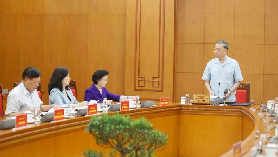 Tổng Bí thư, Chủ tịch nước Tô Lâm phát biểu tại buổi làm việc