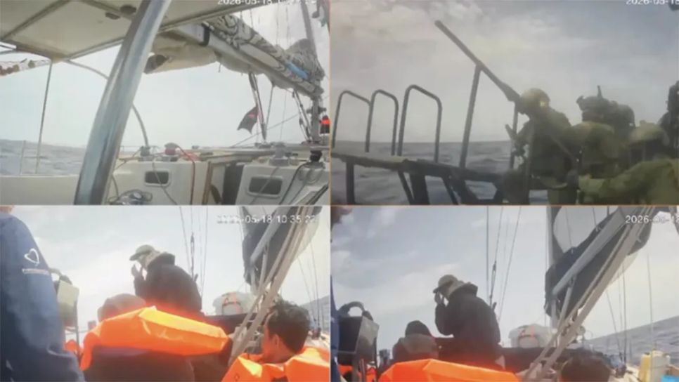 Các đoạn phát sóng trực tiếp từ hạm đội cho thấy lực lượng hải quân Israel lần lượt tấn công các tàu thuyền. Ảnh: Anadolu Agency