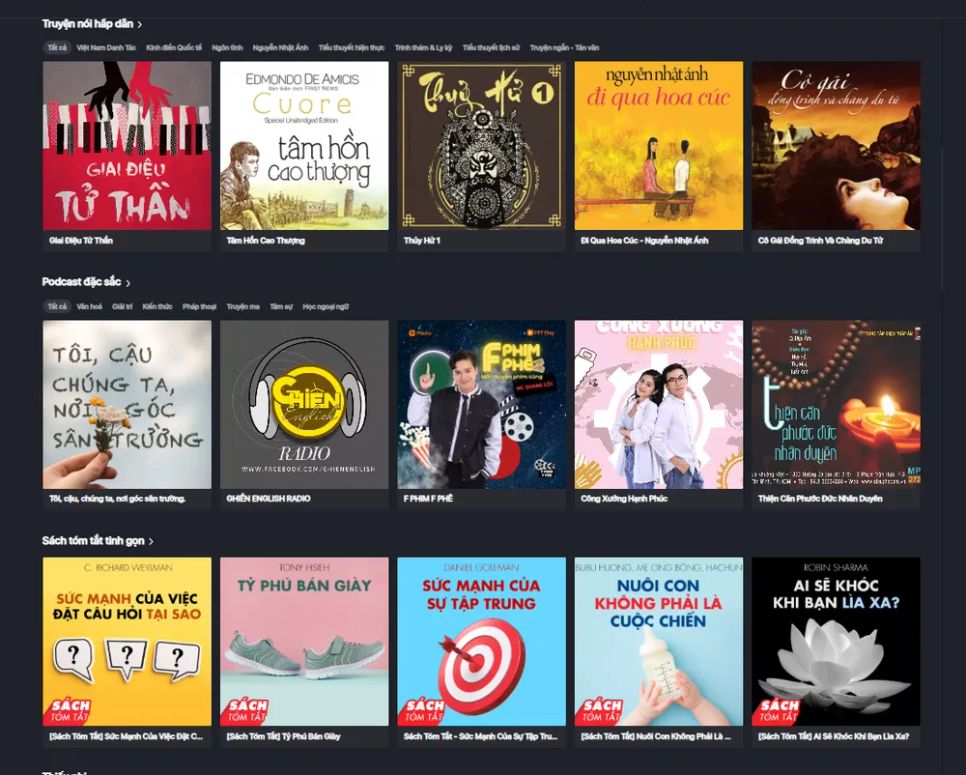 Voiz FM ra đời năm 2019, một trong những đơn vị tiên phong cung cấp sách nói (audio book) trên nền tảng số. ẢNH: VĨNH XUÂN
