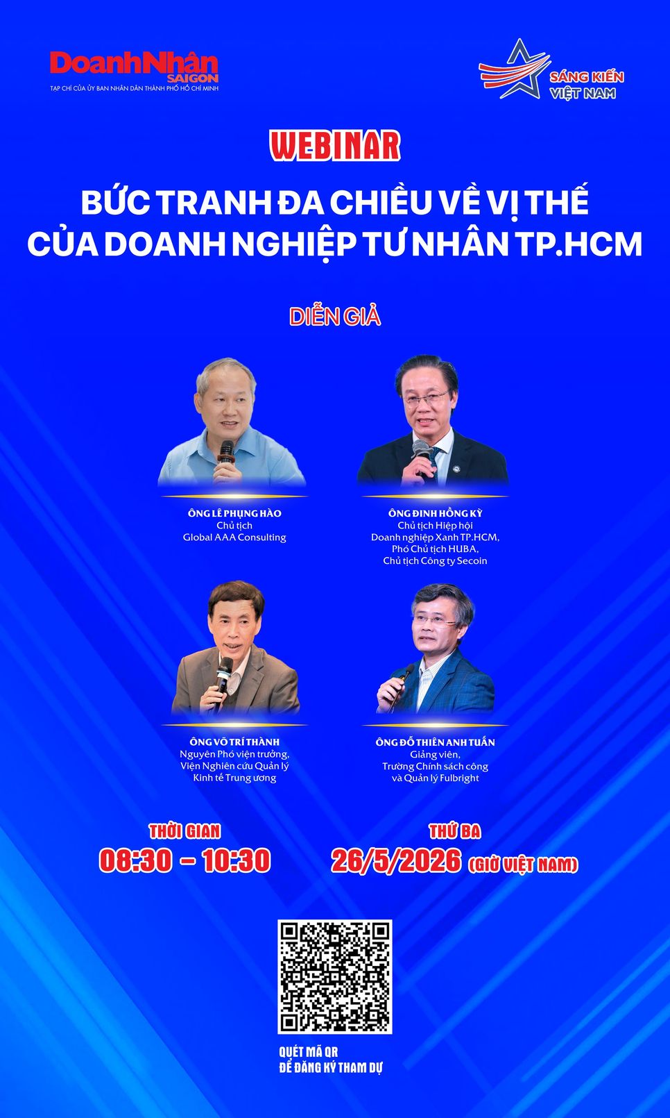 Mời tham dự webinar "Bức tranh đa chiều về vị thế của doanh nghiệp tư nhân TP.HCM"