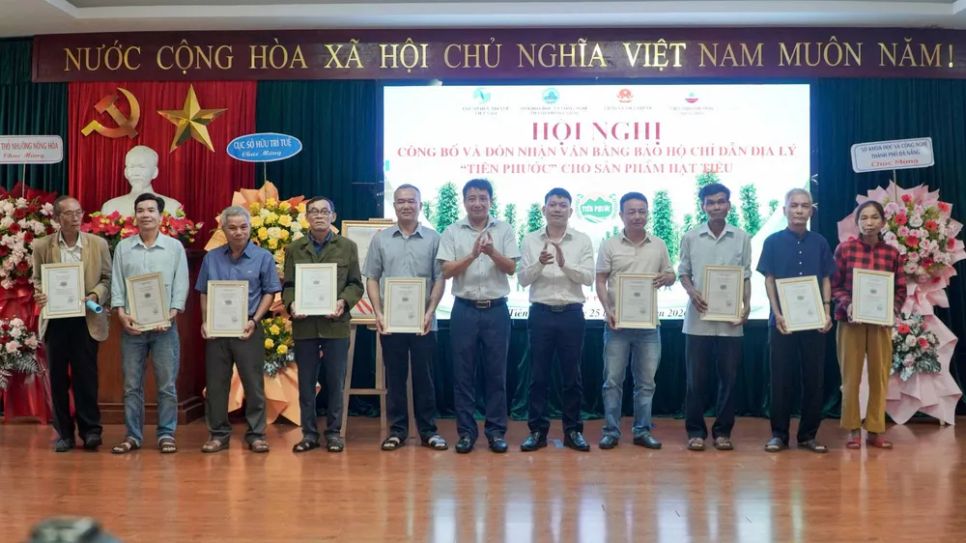 Cấp văn bằng bảo hộ chỉ dẫn địa lý cho hạt tiêu Tiên Phước