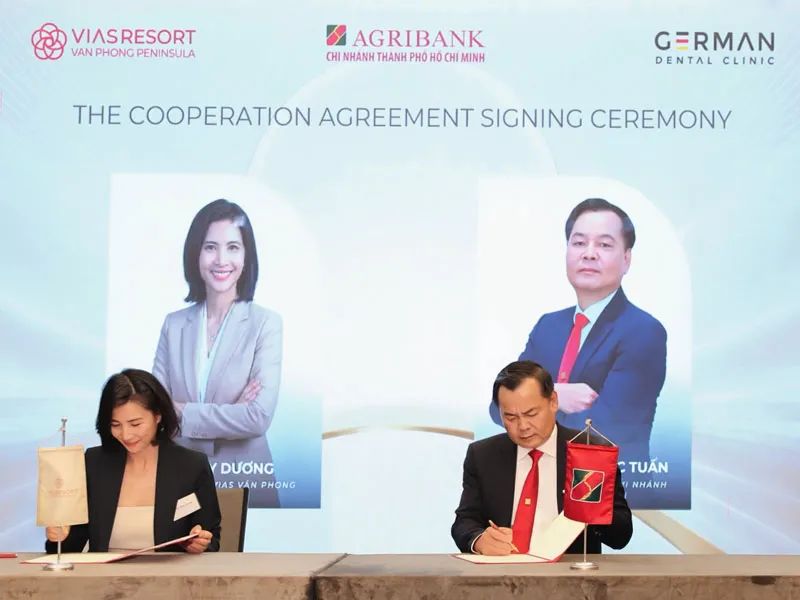 Sự kiện ký kết Thỏa thuận hợp tác chiến lược toàn diện giữa Agribank chi nhánh TPHCM, Công ty TNHH Nha khoa German và CTCP Vias Vân Phong Resort.