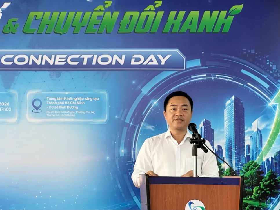 Ông Phạm Huỳnh Quang Hiếu, Phó Giám đốc Sở KH-CN TPHCM phát biểu tại ngày hội “Startup Connection Day”