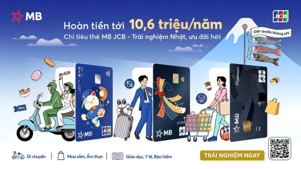 Khách hàng được tận hưởng nhiều ưu đãi với thẻ MB JCB Khách hàng được tận hưởng nhiều ưu đãi với thẻ MB JCB
