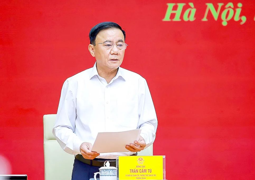 Thường trực Ban Bí thư Trần Cẩm Tú phát biểu tại hội nghị. Ảnh: TTXVN