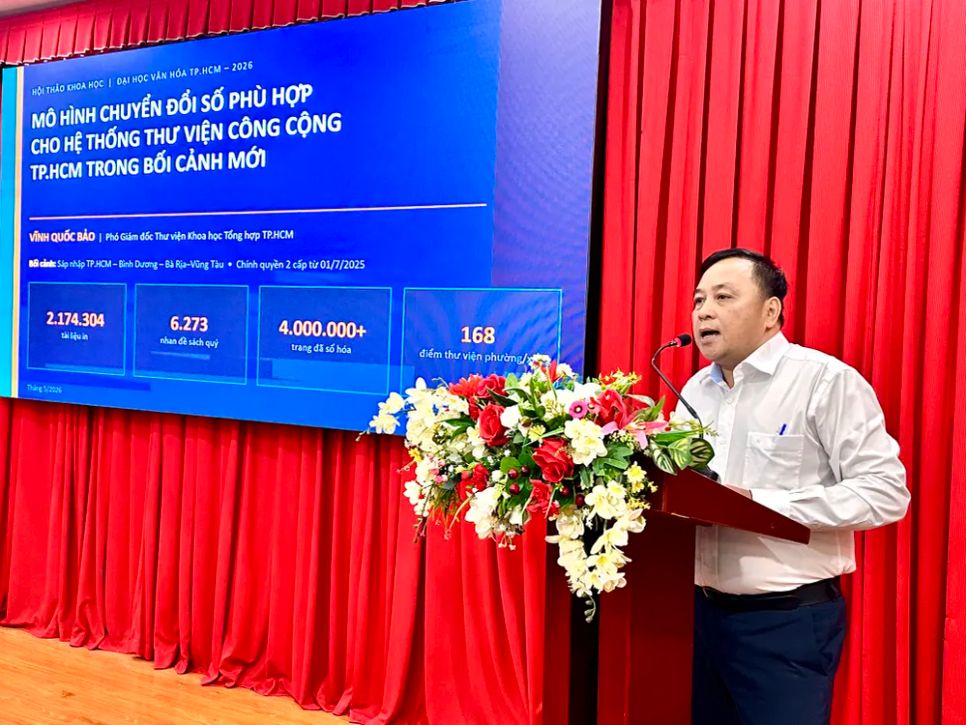 ThS Vĩnh Quốc Bảo, Phó Giám đốc Thư viện Khoa học Tổng hợp TPHCM, phát biểu