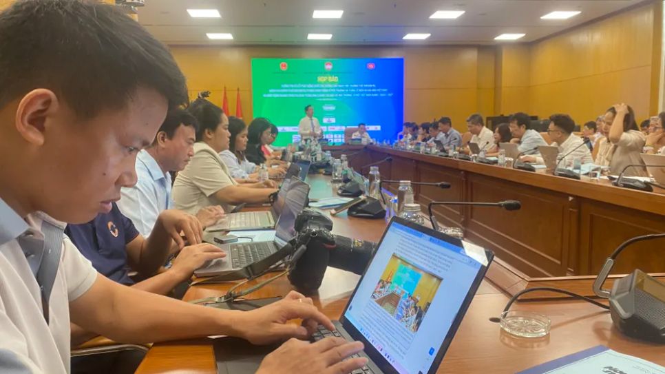Quang cảnh cuộc họp báo. Ảnh: PHÚC HẬU
