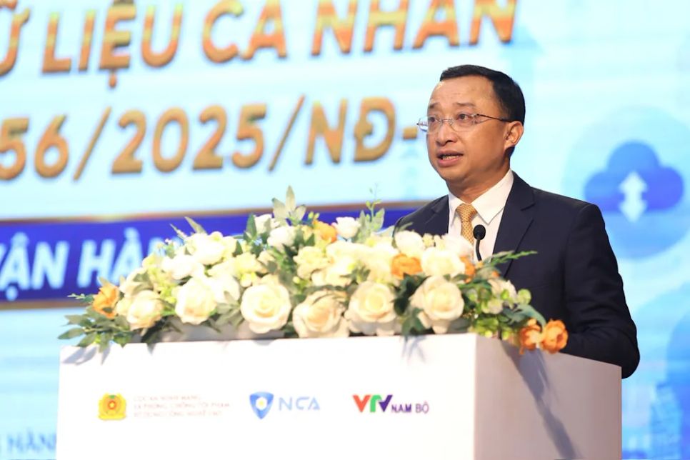 Đại tá Nguyễn Bá Sơn, Phó Cục trưởng A05 phát biểu tại hội nghị. ẢNH QUANG HUY