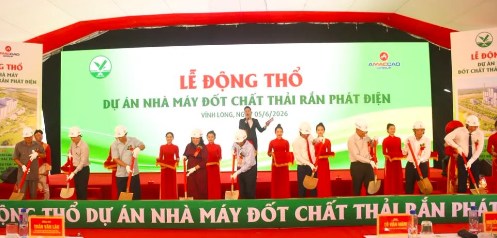 Động thổ dự án nhà máy điện rác gần 1.920 tỷ đồng ở Vĩnh Long