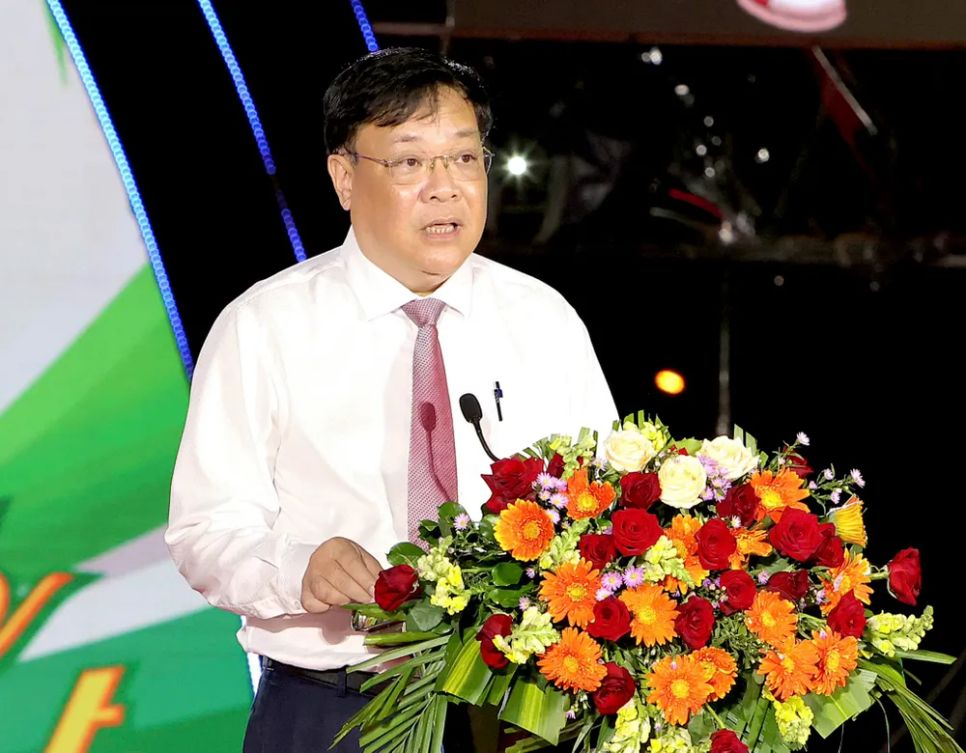 Chủ tịch UBND tỉnh Đồng Tháp Phạm Thành Ngại phát biểu tại lễ khai mạc