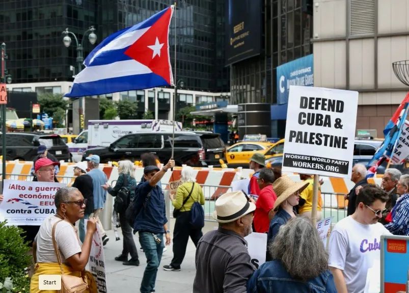 Biểu tình phản đối Mỹ, thể hiện đoàn kết với Cuba tại thành phố New York, Mỹ ngày 31-5-2026. <br> Ảnh: Workers World