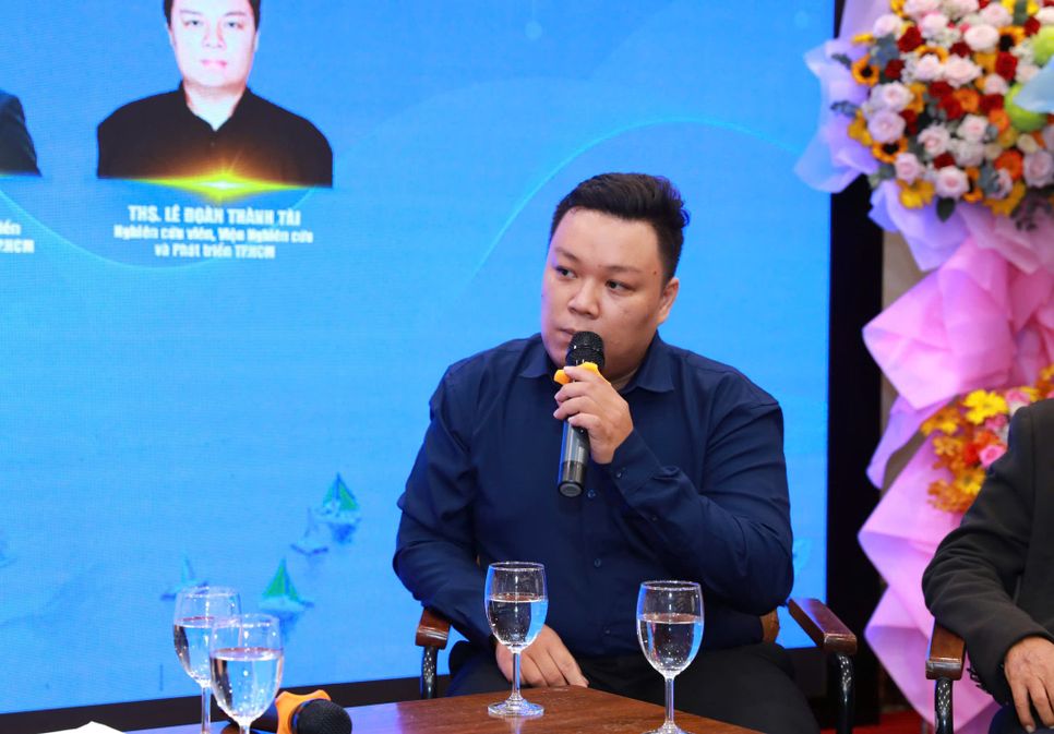 ThS.Thành Tài - Viện nghiên cứu và Phát triển TP.HCM chia sẻ tại toạ đàm - Ảnh: Hoàng Chương