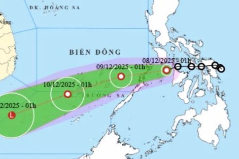 Áp thấp nhiệt đới vào Biển Đông có thể suy yếu thành vùng áp thấp