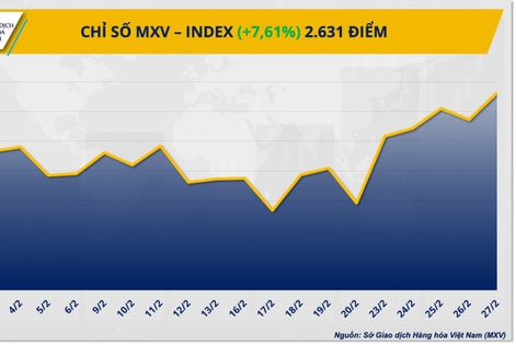 Bạc dẫn sóng thị trường hàng hóa, MXV-Index bật tăng mạnh