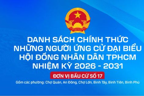 Danh sách chính thức những người ứng cử đại biểu HĐND TPHCM nhiệm kỳ 2026 - 2031 - Đơn vị bầu cử số 17