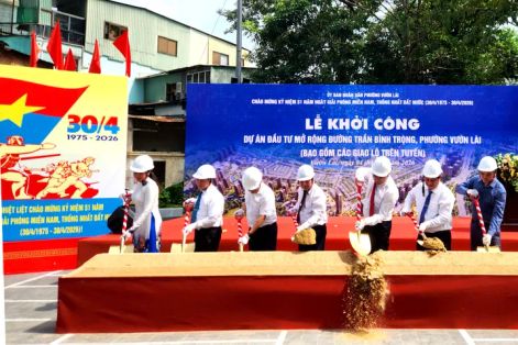 Khởi công dự án cải tạo cống vòm và mở rộng tuyến đường Trần Bình Trọng