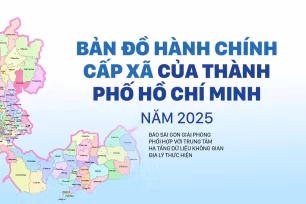 Bản đồ hành chính cấp xã của Thành phố Hồ Chí Minh năm 2025