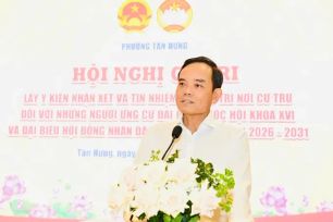 Cử tri tín nhiệm tuyệt đối, giới thiệu Bí thư Thành ủy TP.HCM Trần Lưu Quang ứng cử đại biểu Quốc hội khóa XVI