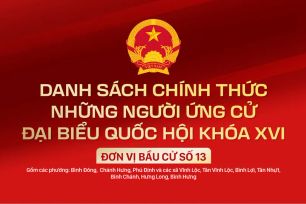Danh sách chính thức những người ứng cử ĐBQH khóa XVI - Đơn vị bầu cử số 13