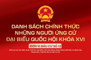 Danh sách chính thức những người ứng cử ĐBQH khóa XVI - Đơn vị bầu cử số 12