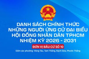 Danh sách chính thức những người ứng cử đại biểu HĐND TPHCM nhiệm kỳ 2026 - 2031 - Đơn vị bầu cử số 10