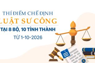 Thí điểm chế định luật sư công tại 8 bộ, 10 tỉnh thành, từ 1-10-2026