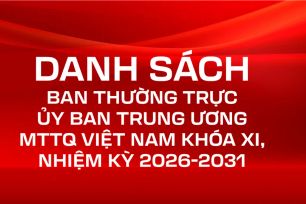 Danh sách Ban Thường trực Ủy ban Trung ương MTTQ Việt Nam khóa XI, nhiệm kỳ 2026-2031