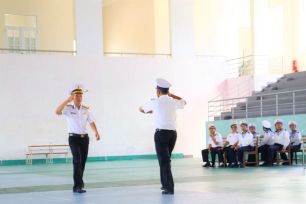 Học viện Hải quân kiểm tra kết thúc tập huấn điều lệnh đội ngũ